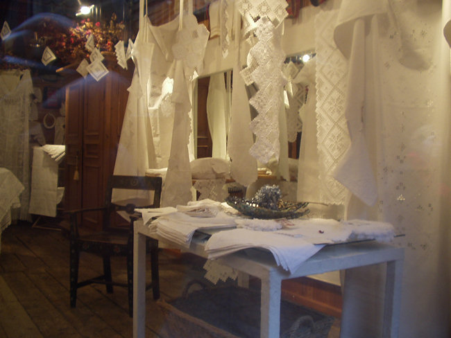 Bergen harbour lace shop in Norway lace shop in Norway