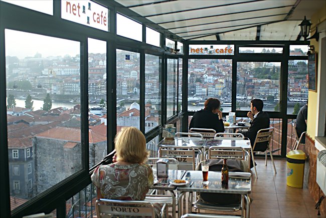 View of the Ribeira waterfront from Cafe cafe Miraporto