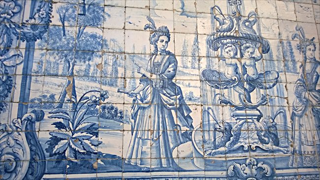 Two ladies walking in the grounds of a country estate 