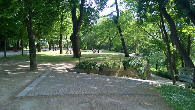 One of the shady woodland terraces in the Jardim do Palacio de Cristal Porto Palacio de Cristal