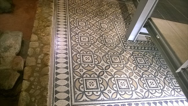 Roman mosaic found in Henry the Navigator's House Casa do Infante in Porto