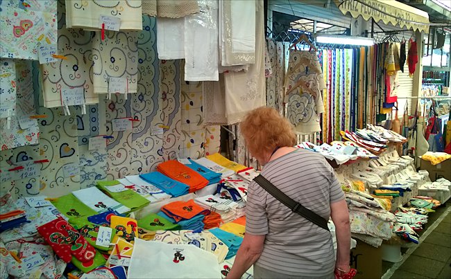 Craft items are also sold along with flowers and vegitables at the Mercado do Bolhao market Mercado do Bolhao market