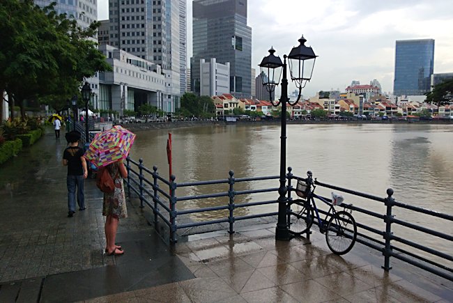 Boat Quay on the south bank of the Singapore River Singapore's Boat Quay