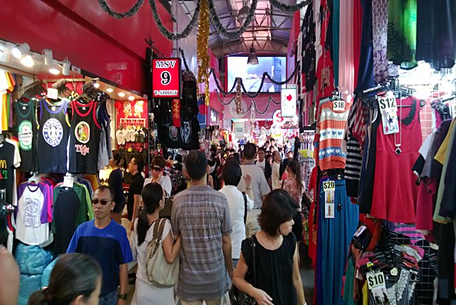 The large covered indoor shopping mall called Bugis St Market in Singapore Bugis Street Market
