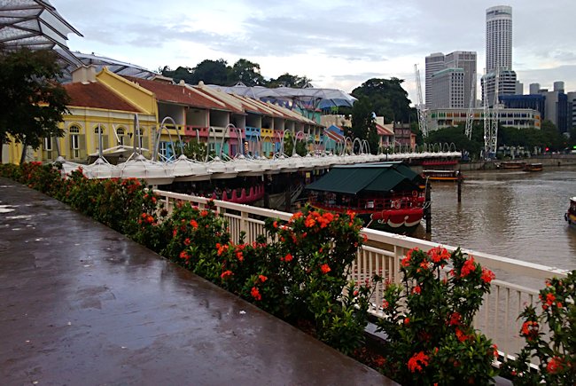 Clark Quay river boat stop in Singapore Singapore Clarke Quay