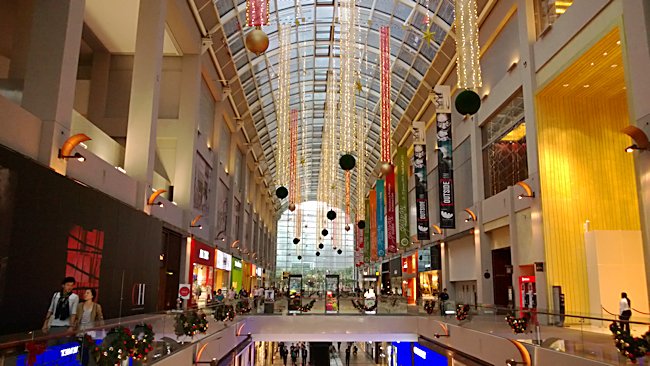 The three floors Shopping Mall at the Singapore Marina Bay Sands Hotel Marina Bay Sands Hotel Ice Rink