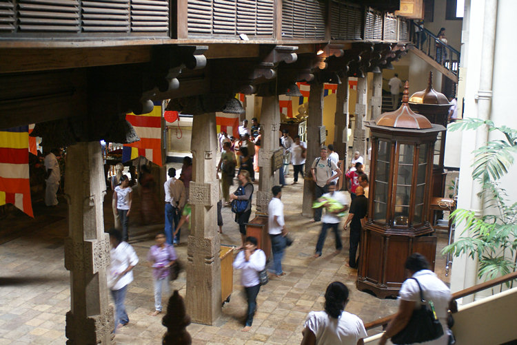 Tourists and worshipers underneath the Sacred Tooth Relic Sri Dalada Maligawa Sacred Tooth Relic Sri Dalada Maligawa