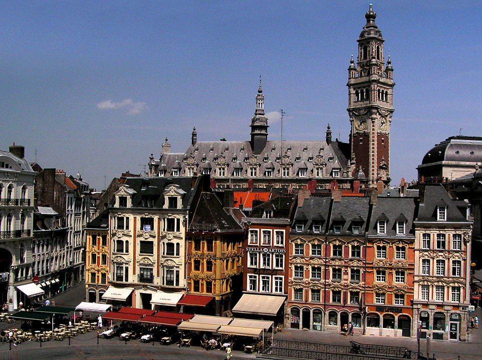 Lille's Main Square surrounded by shops, cafes and hotels -Lille Eurostar French Weekend City Break Travel Guide Lille's Main Square