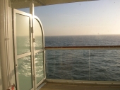 Blick aus der Verandakabine