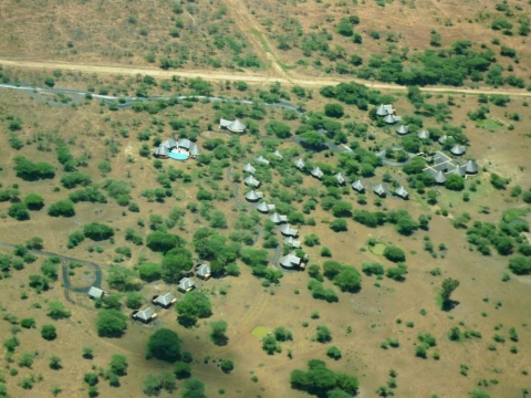 Tsavo National Park West - Das Camp aus dem Flugzeug Tsavo National Park West - Das Camp aus dem Flugzeug