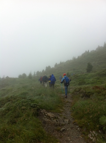 Rastkogelhütte - Anmarsch bei schlechtem Wetter am Freitag zur Rastkogelhütte Rastkogelhütte - Anmarsch bei schlechtem Wetter am Freitag zur Rastkogelhütte
