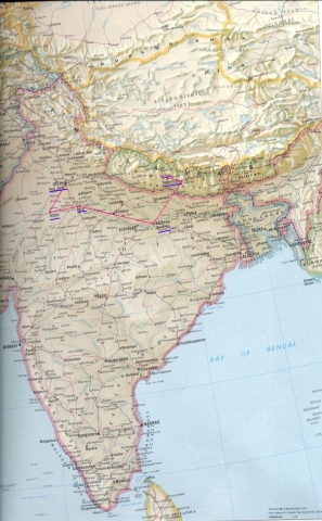 Reisekarte Indien