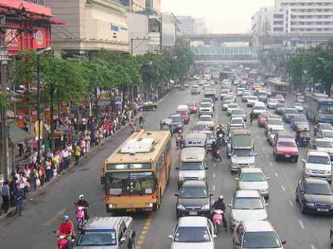 Bangkok - rush hour in sukhumvit rd. Bangkok - rush hour in sukhumvit rd.