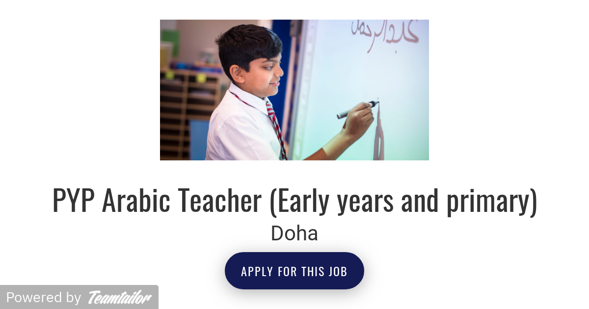 Pyp Arabic Teacher Early Years And Primary Sek International School Qatar