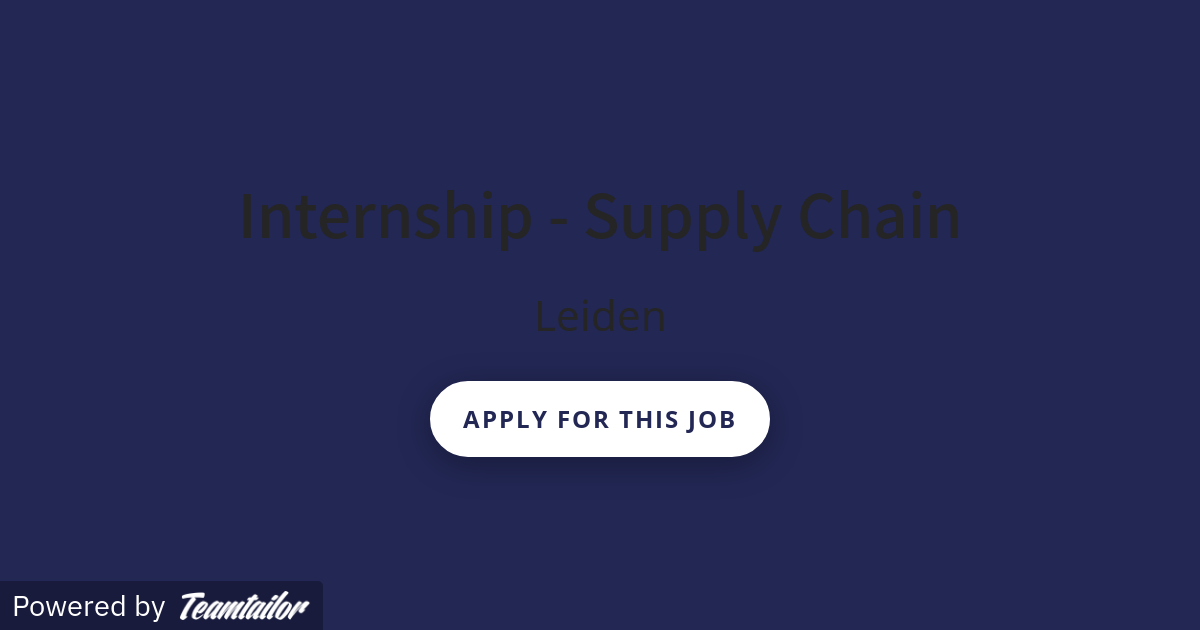 Internship Supply Chain West Coast Supply Group