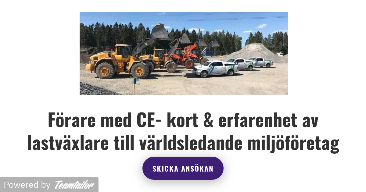 Lastbilschauffor Till Hummeltorp Med Ce Korkort Tillvaxt Botkyrka