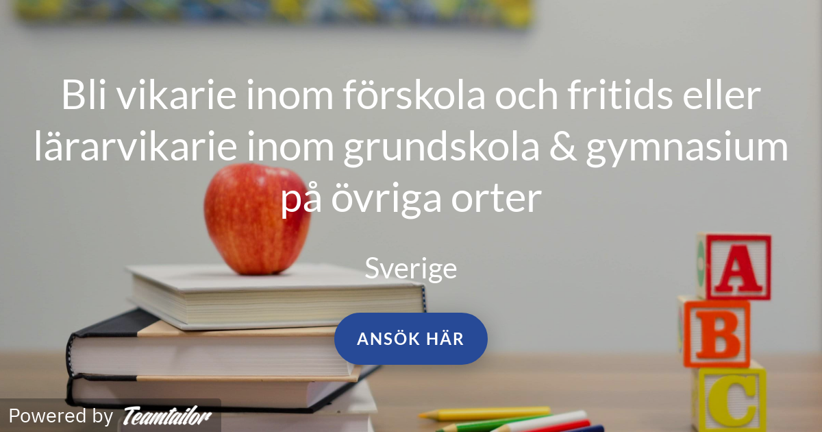 Bli vikarie inom förskola och fritids eller lärarvikarie inom