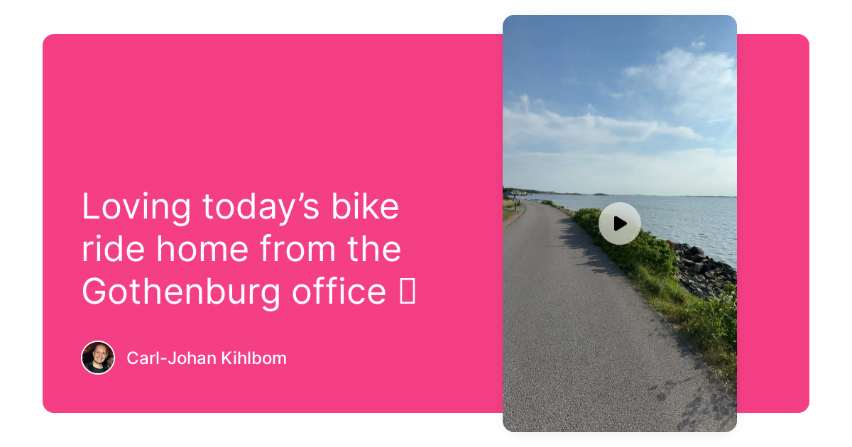 Loving today’s bike ride home from the Gothenburg office ☀️ Team