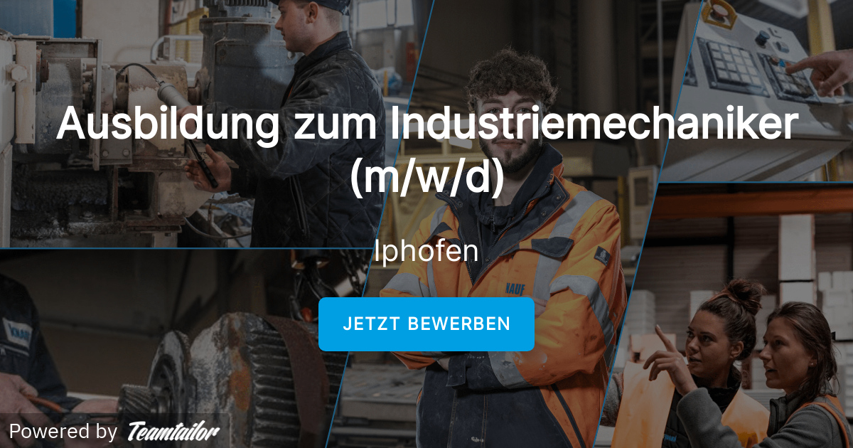Industriemechaniker Abschlussprüfung Teil 1 Ausbildung zum Industriemechaniker (m/w/d) zum Ausbildungsstart 2024