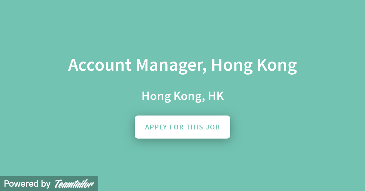 Account Manager Hong Kong Apsis International Ab