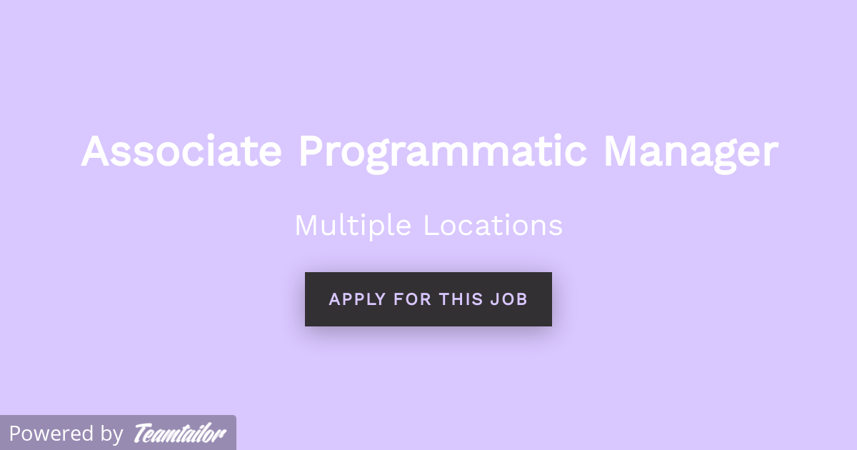 Associate Programmatic Manager - Backbone Media