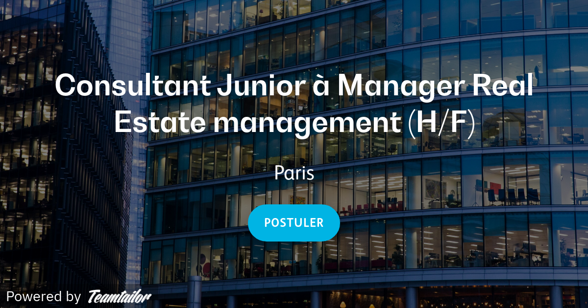 Consultant Junior à Manager Real Estate management (H/F) BearingPoint France