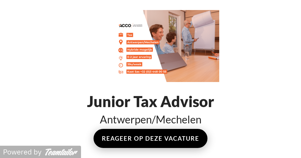 Junior Tax Advisor Acco Group