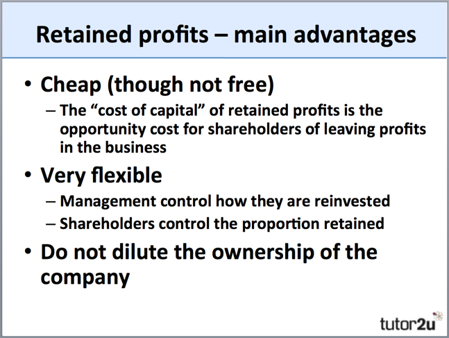 Sources Of Finance Retained Profits Business Tutor2u