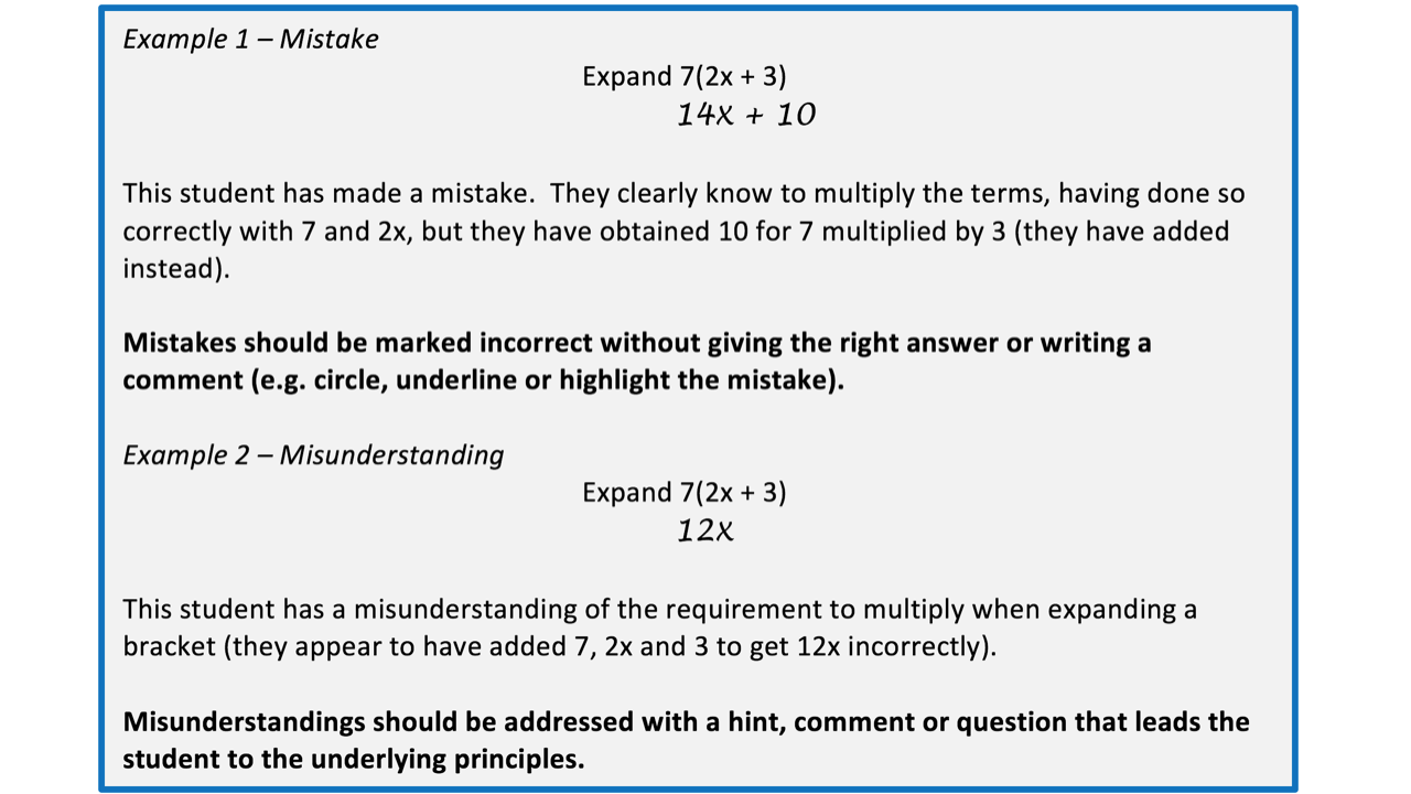 Effective Marking and Feedback in Mathematics Maths tutor2u