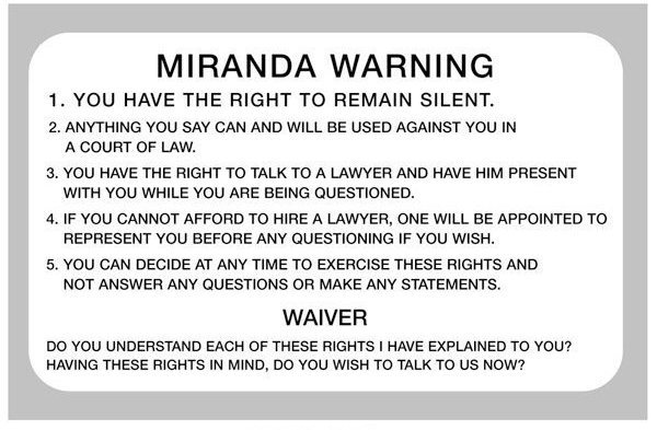 Miranda vs arizona essay question