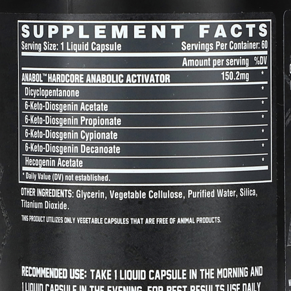 Anabol（アナボル）ハードコア、液体カプセル60粒×3