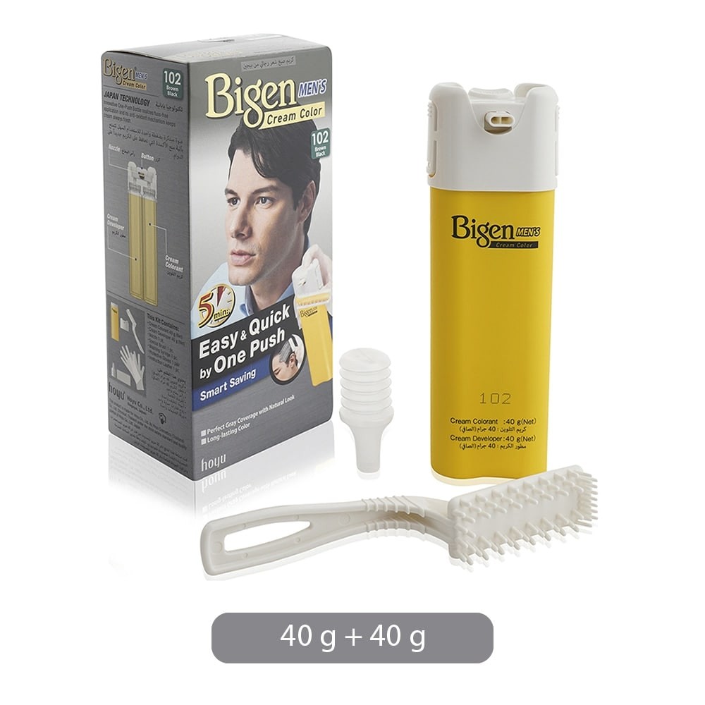Bigen Cream Hair Color For Men 102 Brown Black 80 Gm