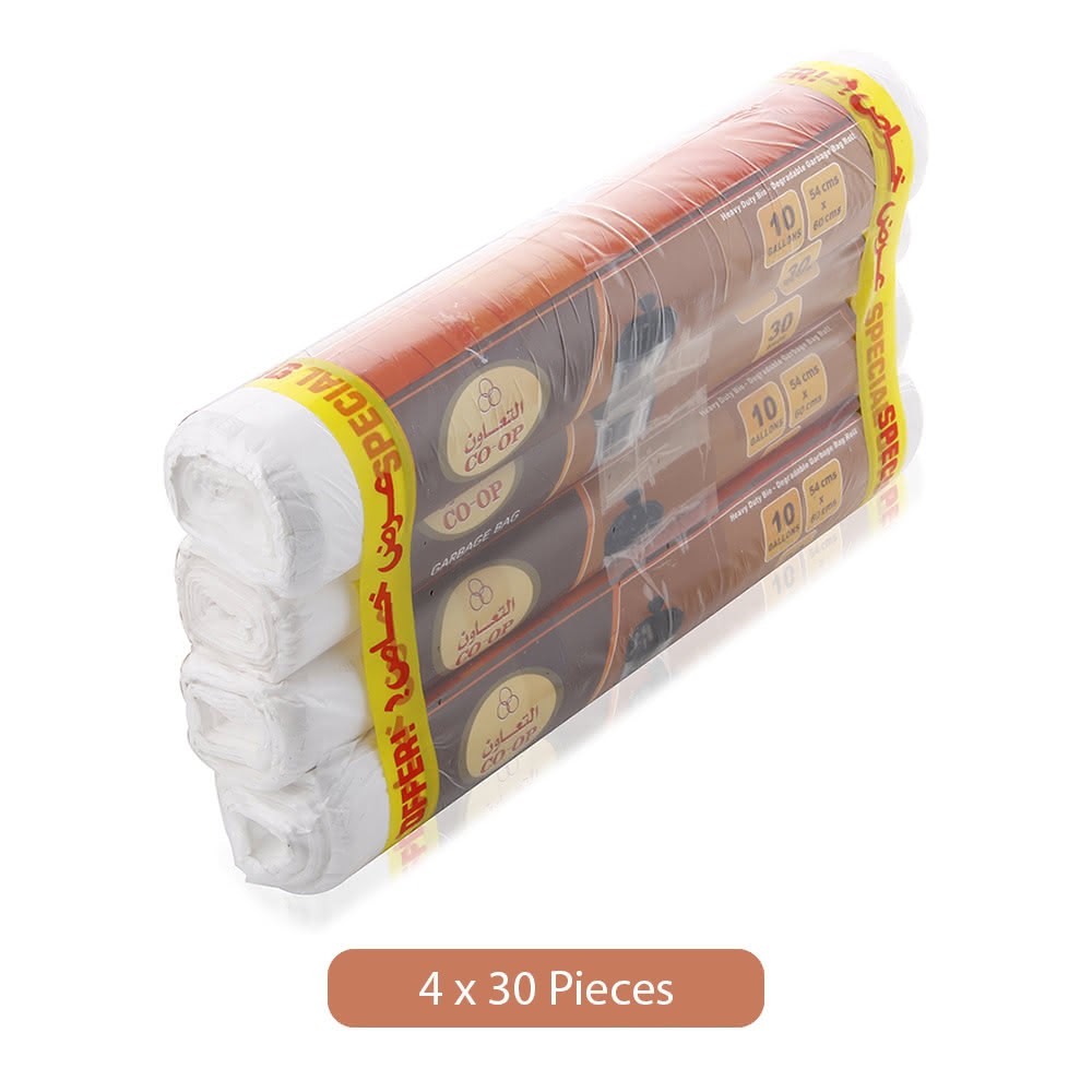 Co-Op Garbage Bag Roll - 4 x 30 Pieces Price | Buy Online in Dubai, UAE