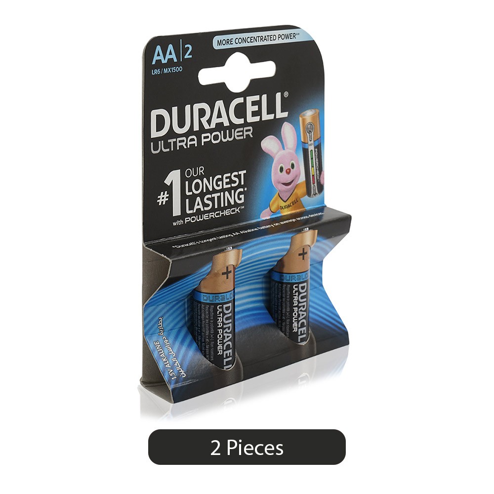 duracell ultra power type aa alkaline batteries 2 pieces power of 2