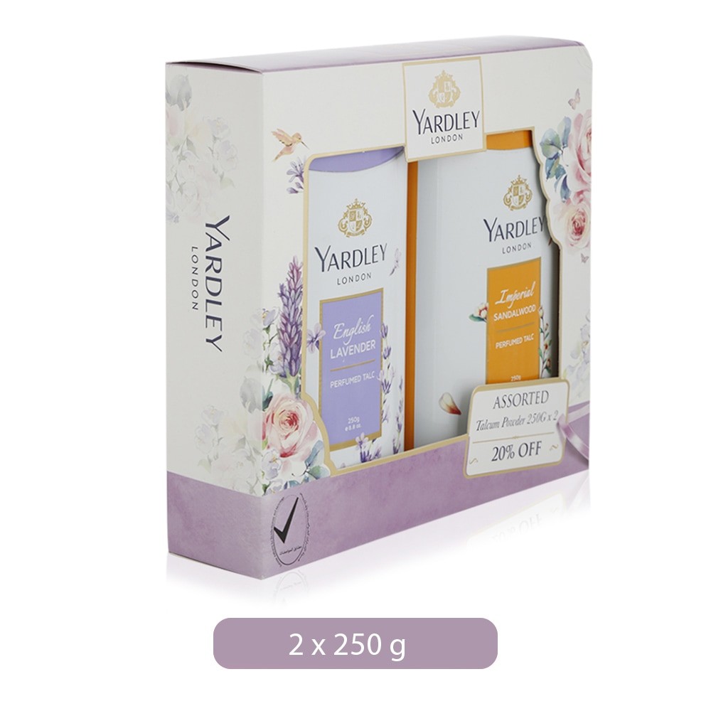 yardley talc twin pack 2x250gm 2 x 3