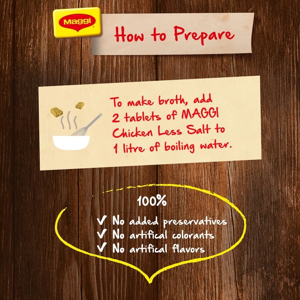 Maggi Chicken Less Salt Stock Bouillon Cubes 20g X 24 
