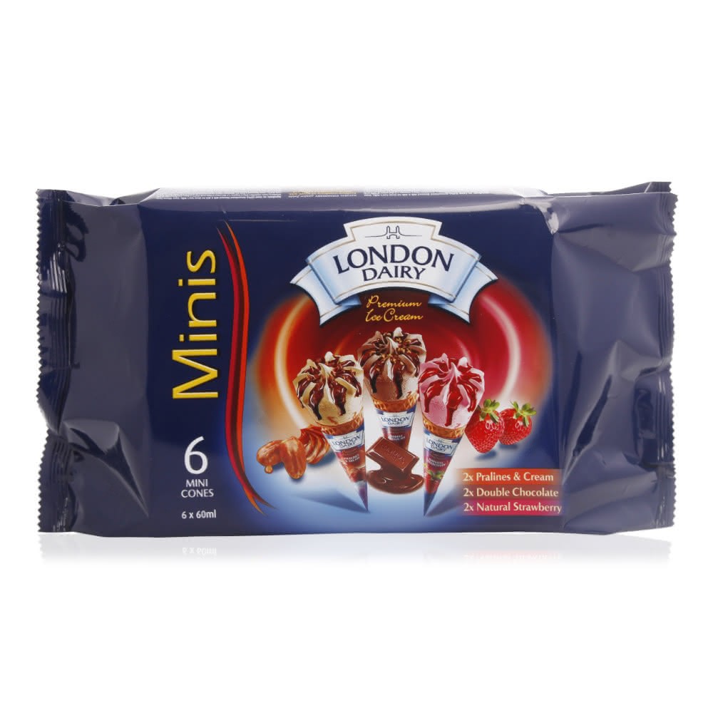 London Dairy Minis Premium Ice Cream Cones - 6 x 60 ml Price | Buy