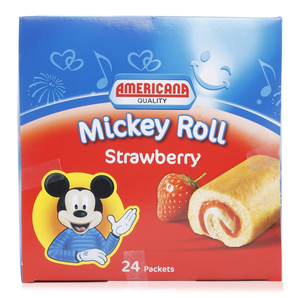 أمريكانا ميكي رول كيك الفراولة 24 قطعة Unioncoop