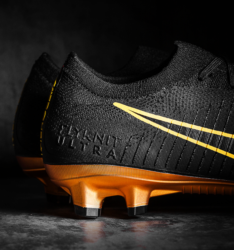 mercurial flyknit ultra black and gold