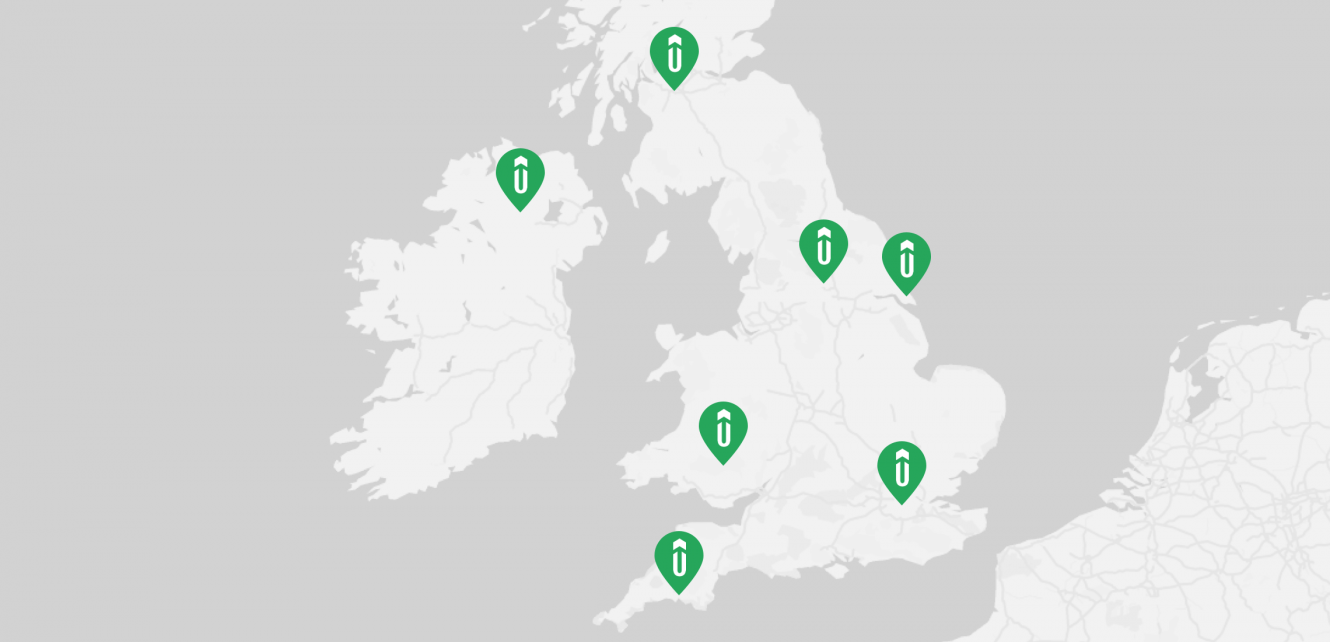 Map of Upshot locations