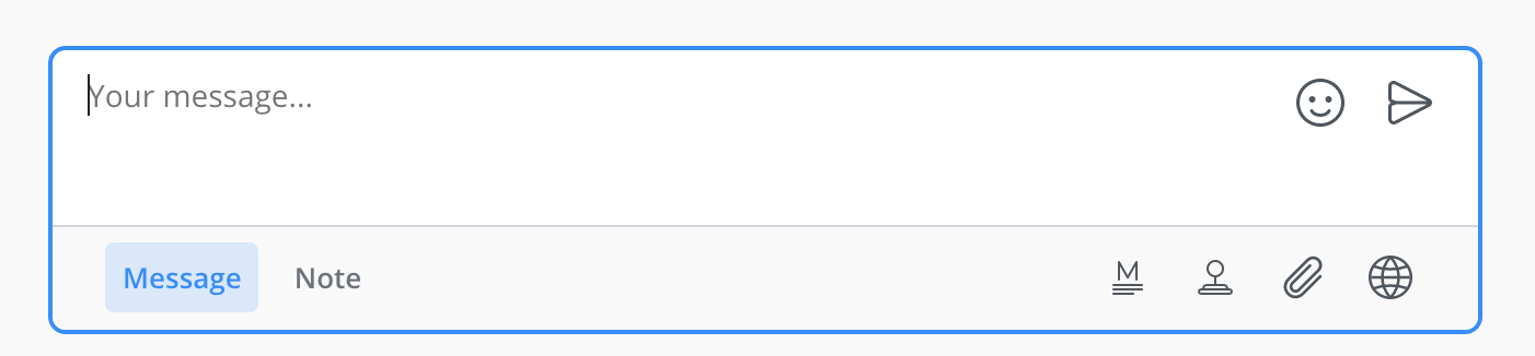 The Message Center's new type input area.