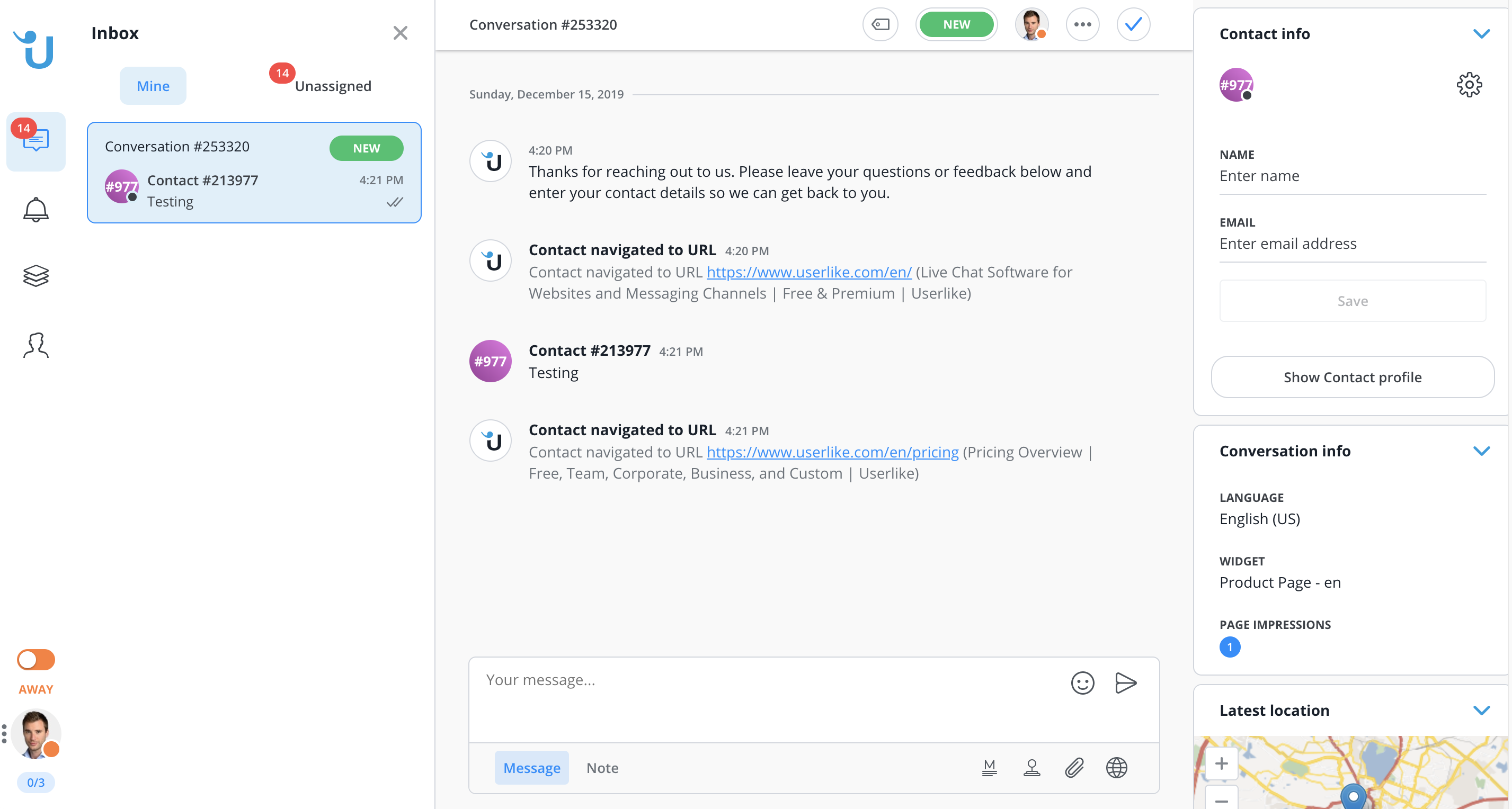 Screenshot of the Message Center with new design elements.