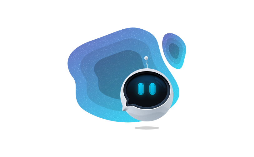 Cartoon eines freundlichen Service-Bots
