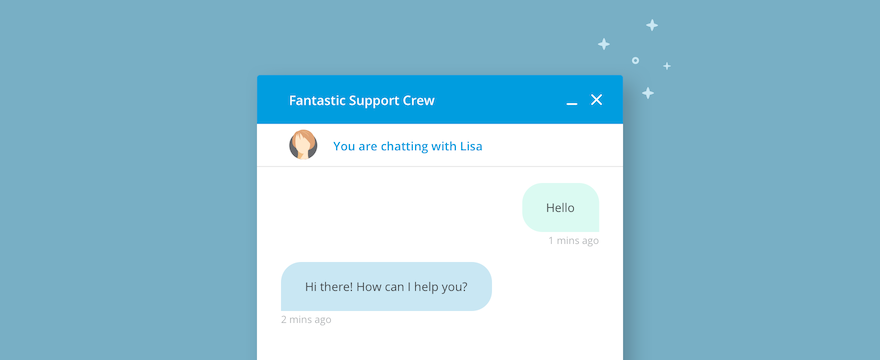 screenshot of live chat