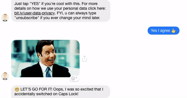 Beispiel für Chatbot-Design mit Bild bzw. Grafik