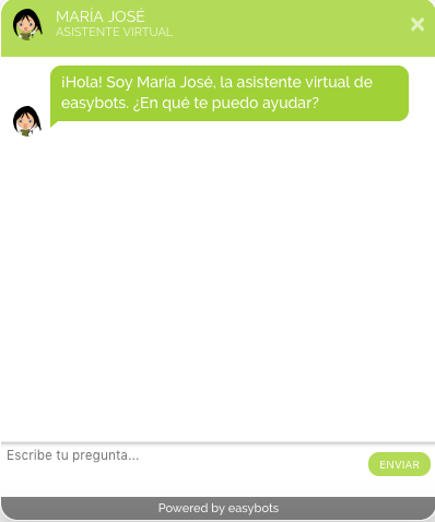 screenshot of easybots chat window