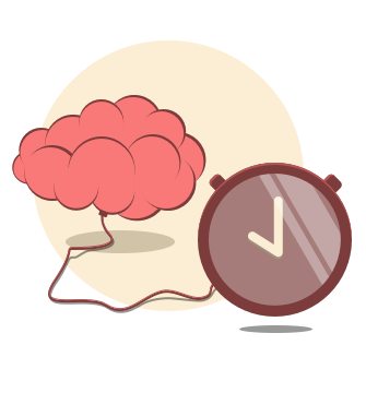Un cerveau avec une horloge