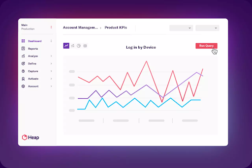 image that shows the dashboard of heap