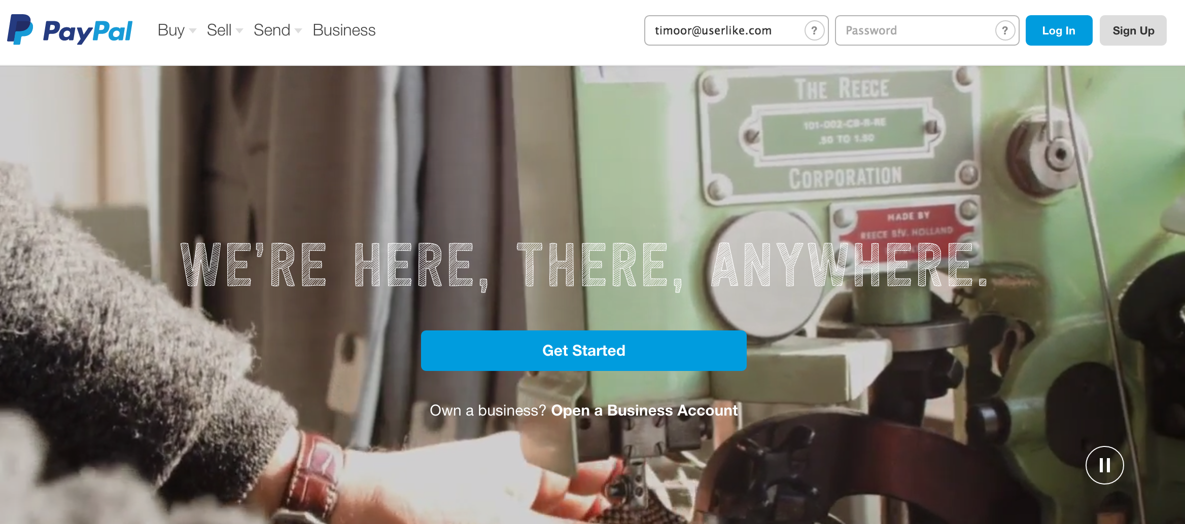 paypal website as example of credibility