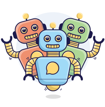 cartoon of chatbots